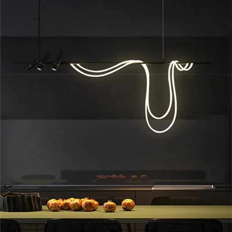 lampe suspendue moderne blanc noir sphère transparente led câble ondulé minimaliste fournie