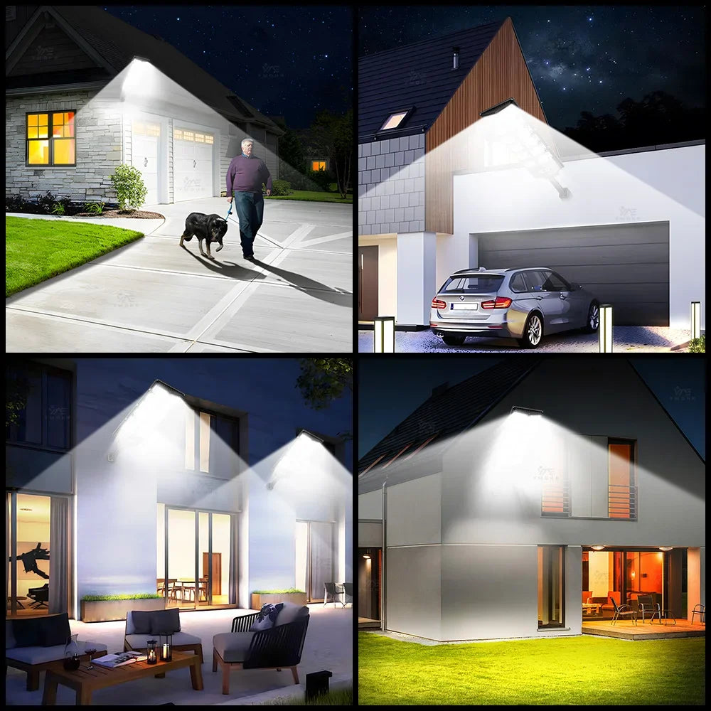 lampadaire solaire led moderne bras articulé détecteur mouvement télécommande éclairage extérieur