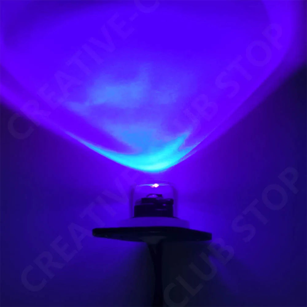 projecteur led uv sterilisation désinfection eau humidificateur verre transparent argenté blanc moderne