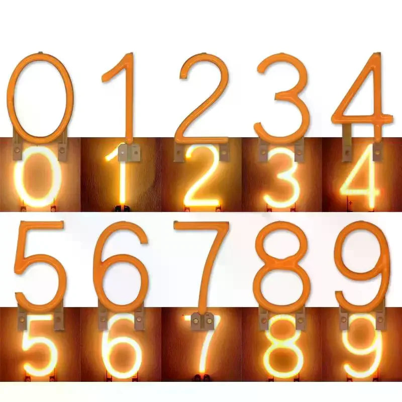 numéros lumineux orange clips câbles modernes diy décoration fêtes led filaments