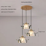 suspension lumineuse led transparente fleurs stylisées moderne vintage chambre restaurant