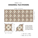 stickers carrelage geométriques fleurs marbre beige marron moderne decoratif adhesifs set 21 pieces