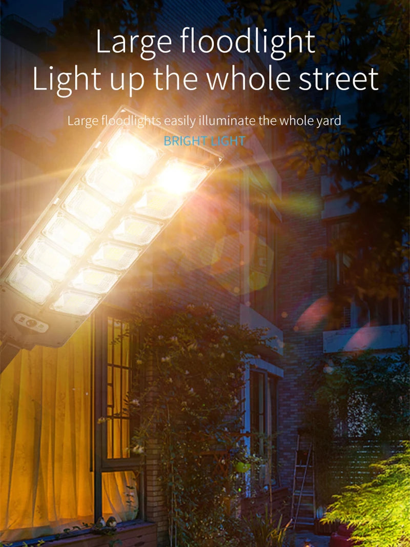 lampe rue led solaire détecteur mouvement moderne sans fil 10000 lumens