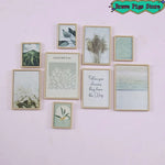 cadres photo miniatures vintage plantes bois clair paysages illustrations bleu gris minimalistes modernes