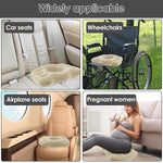 coussin gonflable forme beignet anti décubitus massage eau pvc beige clair doublure confortable ergonomique