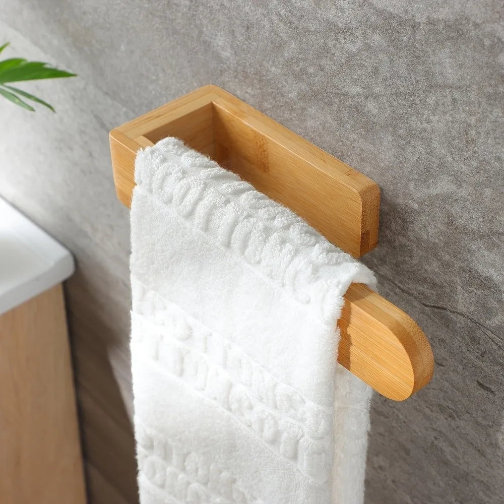 porte serviettes mural adhésif bois naturel moderne minimaliste sans perçage salle bain