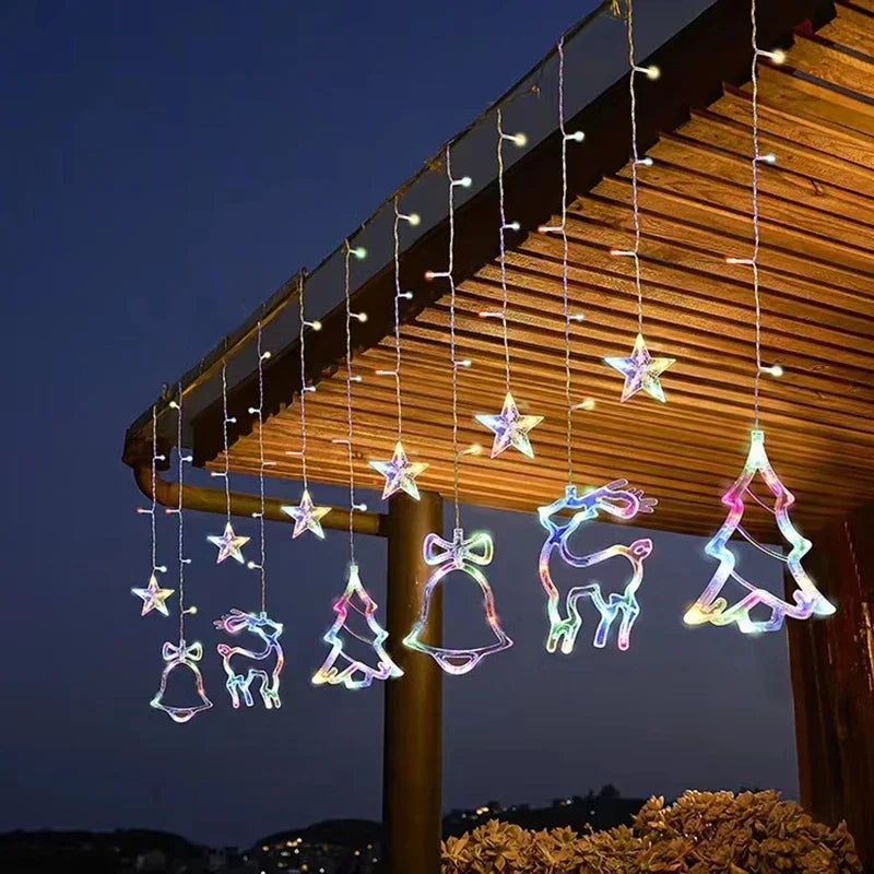 décoration noël étoiles lumineuses fil blanc multicolores extérieures ip44 étanches moderne