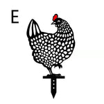 ornement jardin sculpture poule noire points blancs artisanal piquet métallique extérieur décoration