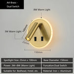 applique murale led moderne ports usb lampes lecture réglables chambre étude