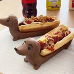 support hot dog chien marron beige noir imprimé créatif fun ketchup mayonnaise