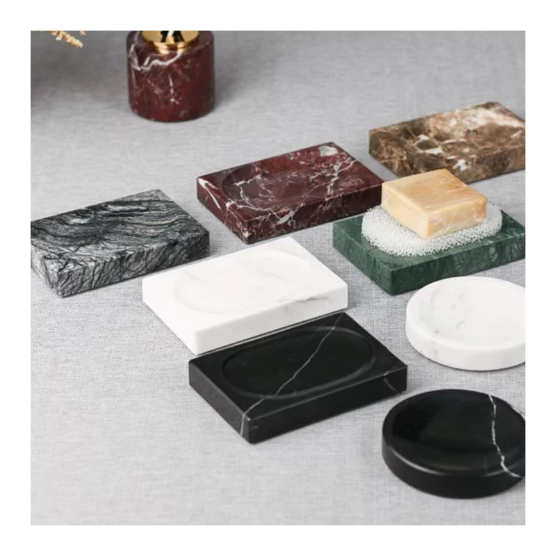 support savon moderne marbre blanc noir vert salle bain eco friendly