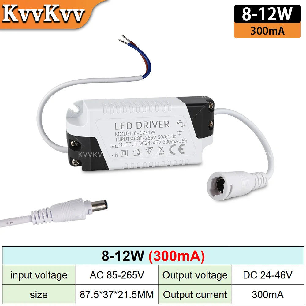 adaptateur secteur driver led blanc noir 120v 240v 85v 265v 3w 50w moderne