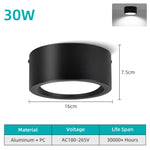 Lampe led ultra mince moderne blanc surface montée 20w 30w 10 15 sources rond