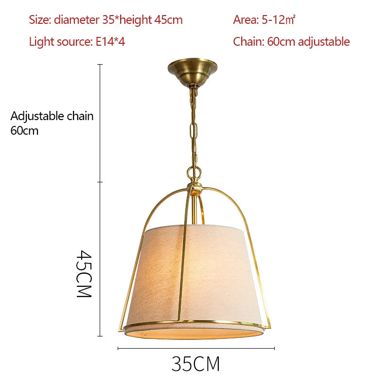 suspension lumineuse moderne or tissu texturé salon chambre étude lumière chaude lumière froide lumière