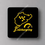 autocollant magnétique nürburgring circuit noir jaune doré moderne graphique réutilisable réfléchissant