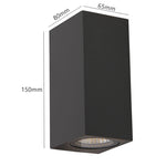 éclairage led applique murale moderne minimaliste noir gu10 extérieur résistante jardin villa