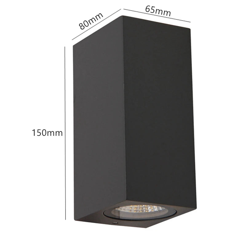 éclairage led applique murale moderne minimaliste noir gu10 extérieur résistante jardin villa