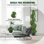 topiaire artificielle feuilles rondes dense moderne pot noir extérieure verte grande hauteur decoration