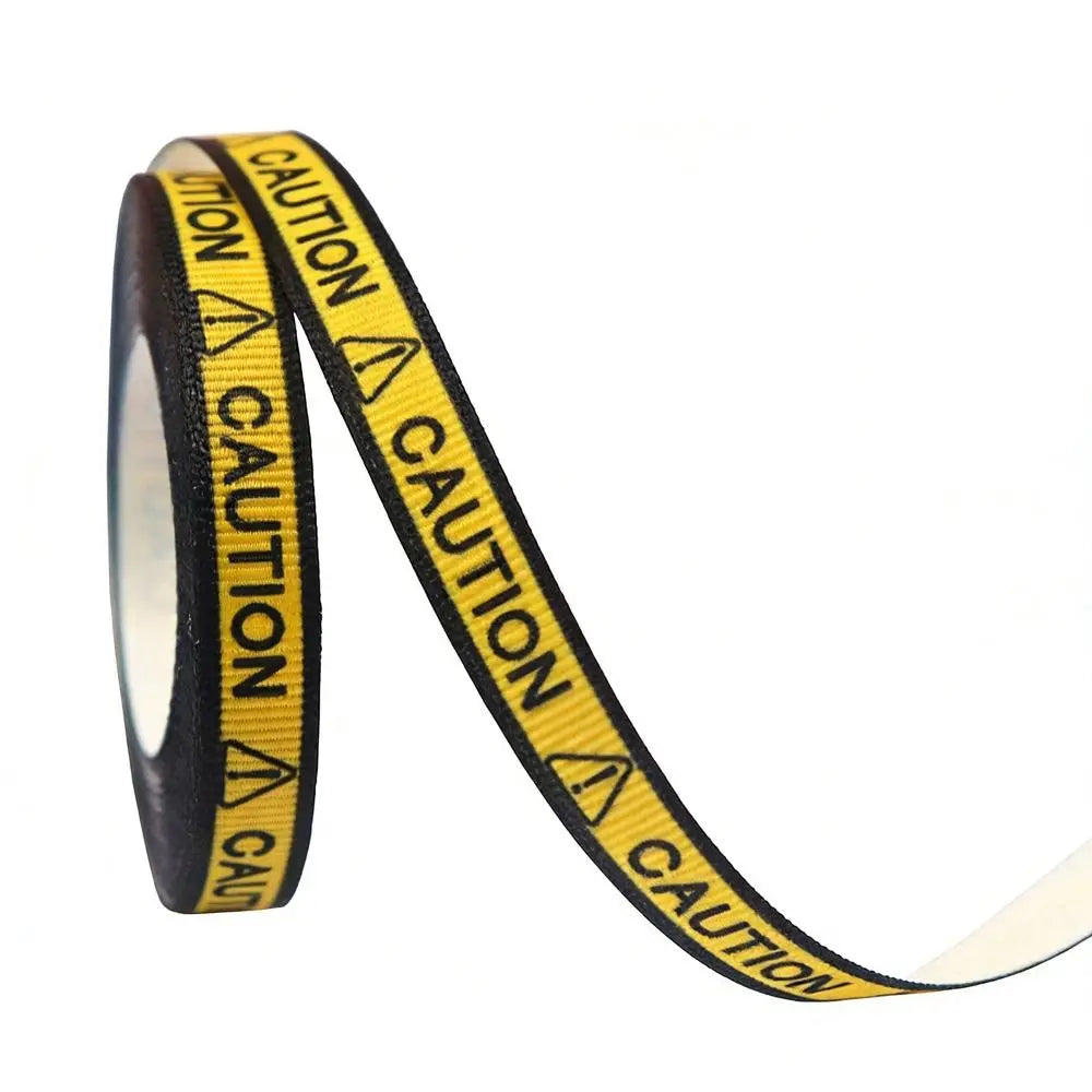 ruban tissé polyester noir jaune rayures diagonales classique adhésif décoration emballage cadeau bricolage artisanal