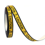 ruban tissé polyester noir jaune rayures diagonales classique adhésif décoration emballage cadeau bricolage artisanal