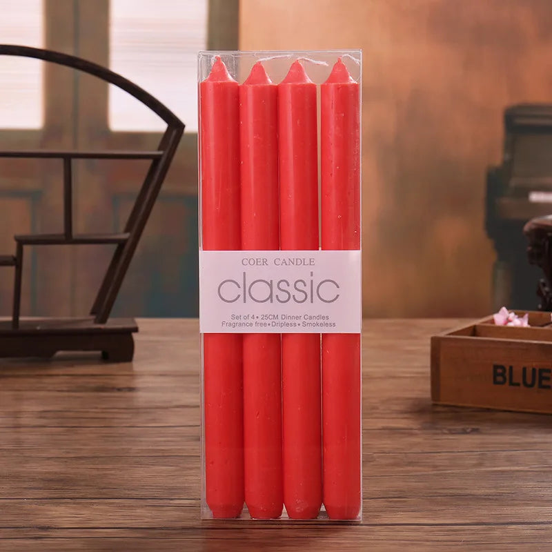 bougies unicolores classiques opaques vert clair rose blanc jaune violet bleu pack bougies générales