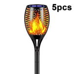 lanterne solaire flamme stylisée noir bleu orange moderne extérieure jardin halloween