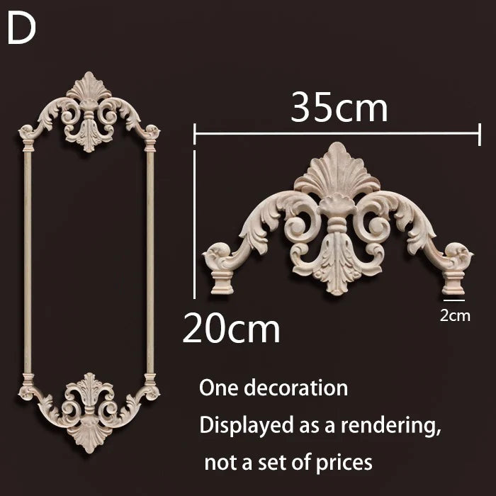 ornement mural bois blanc sculpture baroque fleurs motif classique décoration maison ancien décor