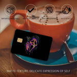 autocollants cartes bancaires effet laser pop art masques effrayants multicolores réutilisables