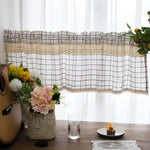 rideau lin blanc noir beige carreaux dentelle moderne rustique cuisine fenêtre