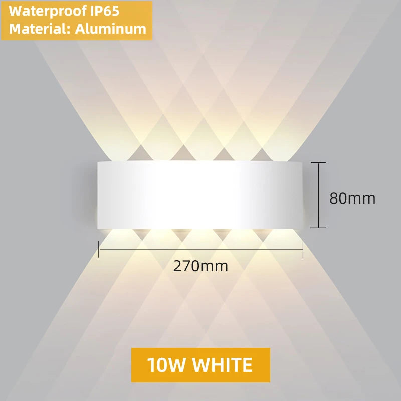 applique murale led moderne noire fixée mur diodes led étanches ip65