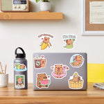 sticker adhésif dessin animé animal mignon motifs simples capsules banane pastèque transparent waterproof vinyl