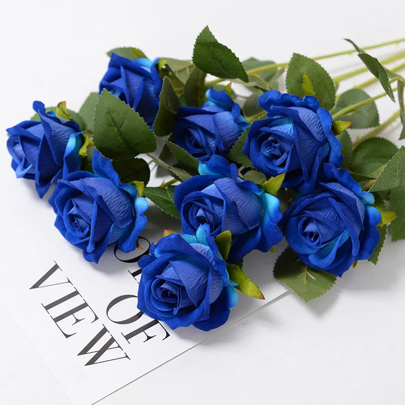 bouquet roses artificielles blanc rouge violet classique décoration maison anniversaire saint valentin mariage