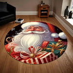 tapis rond chevaux yin yang noir blanc moderne salon chambre décoration polyester