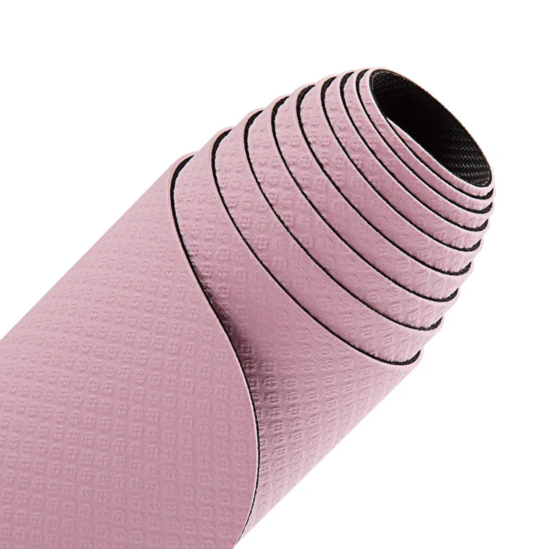 tapis yoga bleu ciel rose noir texturé anti dérapant fitness yoga pilates exercices