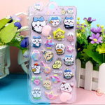 stickers kawaii multicolores dessins animés adhésifs compressibles waterproof coque téléphone décoration enfants adultes