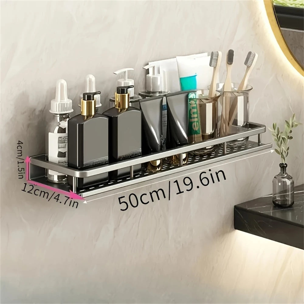 étagère murale moderne étagères aluminium noir serviettes bouteilles pots salle bain cuisine rangement gain