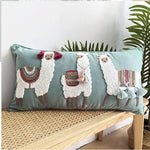 housse coussin brodée boho chic motif floral géométrique polyester 30x60cm decoration maison