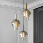 lampe suspendue moderne élégante dorée transparente câble noir ampoule e27 chambre salon