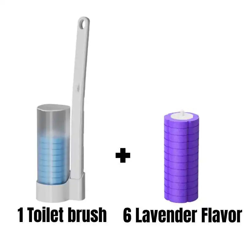 brosse toilette jetable tête rechange moderne adhésif blanc bleu violet jaune fleur mousse texture