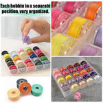 rangements bobines fil coudre boîte acrylique moderne accessoire couture organisation bricolage palette couleurs