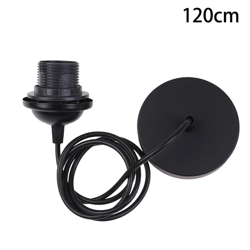 support lampe suspendue moderne minimaliste noir blanc rond lisse 50cm 80cm 120cm 200cm