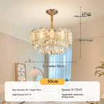 lustre doré cristal pendeloques classique moderne encastrée led 2000lm