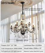 lustre cristal noir blanc classique baroque suspension salon chambre