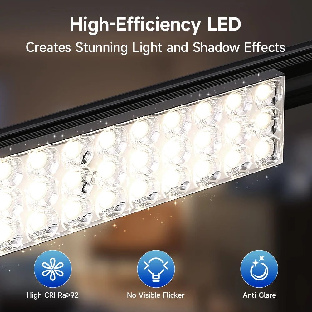 projecteurs led rail noir moderne 30w 60w 30cm 60cm facile certifiés cecccrohs