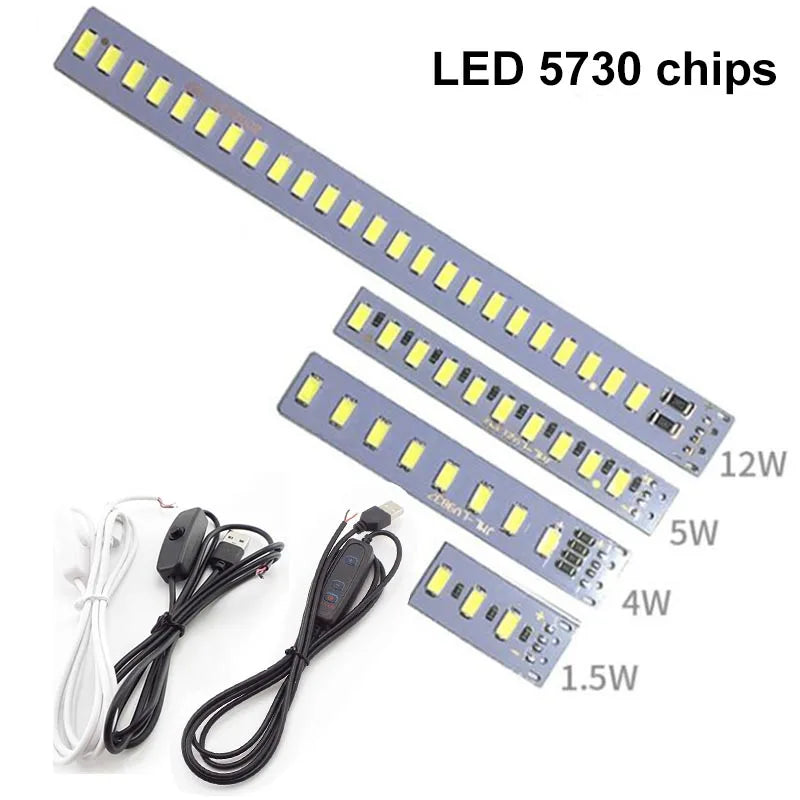 bande led blanc jaune matrice diodes modernes 31mm 75mm 150mm cible diy usb