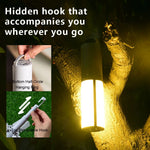 lampe camping pliable rechargeable led blanc moderne 12h éclairage annneau crochet emergency