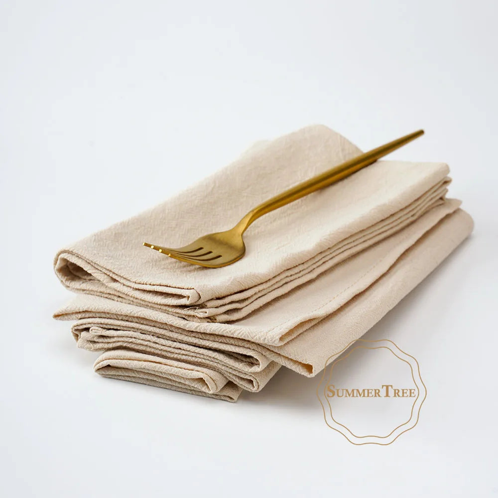 serviettes coton orange rose gris beige table classique réutilisables festive fourchette couteau