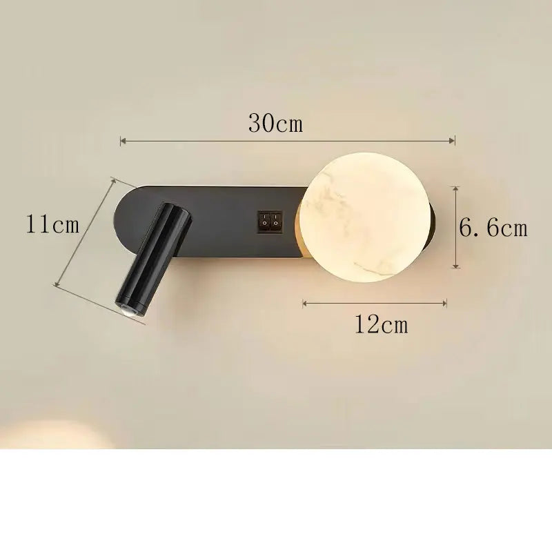 applique murale moderne lampe chevet led noire blanche minimaliste éclairage intérieur salon