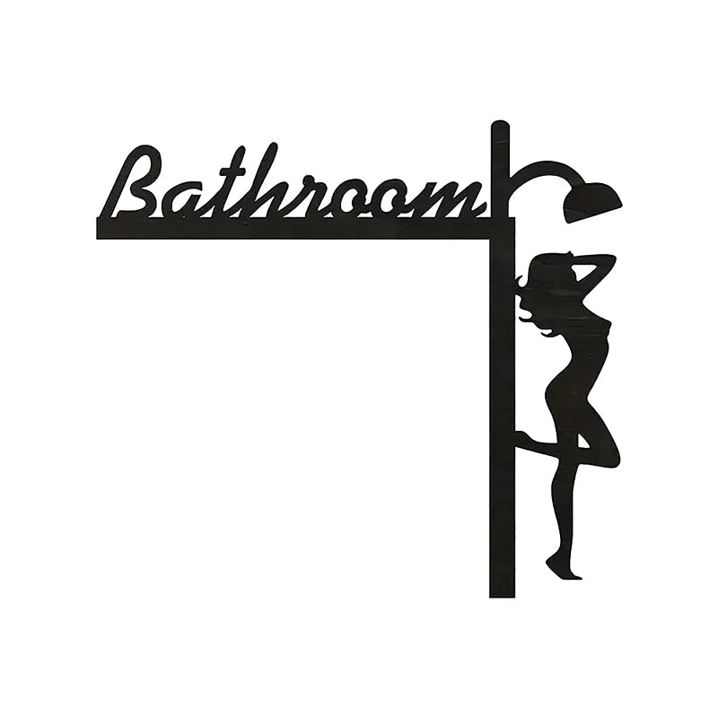panneau indicateur porte silhouette personne toilet bathroom thinking room moderne