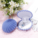 boîte bijoux coquillage blanc rose bleu classique anneaux rangement bague collier